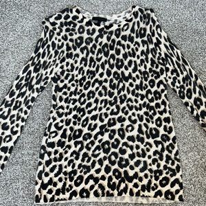 Saks Fifth Avenue Cashmere Cheetah Roundneck Sweater